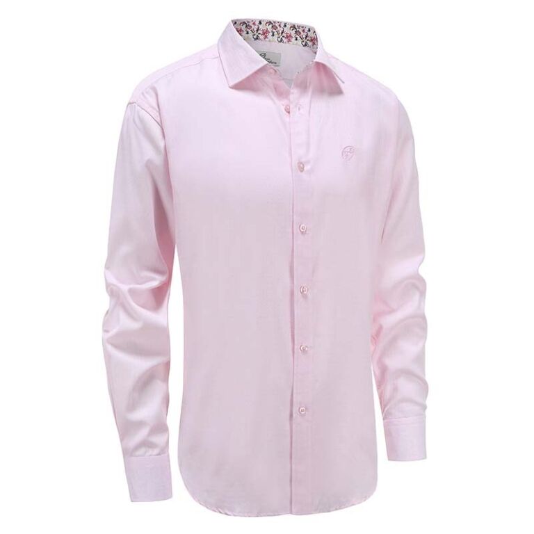 711 Overhemd heren roze poplin loose fit Ollies Fashion