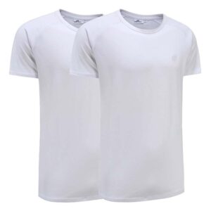Weiße T-Shirts für Herren, 2er-Pack, 100 % Baumwolle, Ollies Fashion