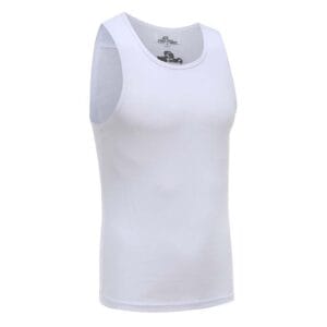 Weißes Herrenunterhemd aus 100% Baumwolle, 220 Gramm, Ollies Fashion