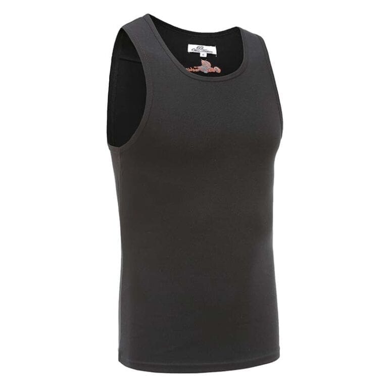 Schwarzes Herrensinglet, 220 Gramm Baumwolle, Ollies Fashion