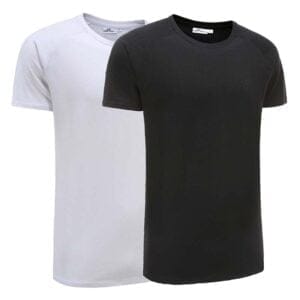Set aus 2 Herren-T-Shirts in Schwarz und Weiß, 220 g Baumwolle, Ollies Fashion