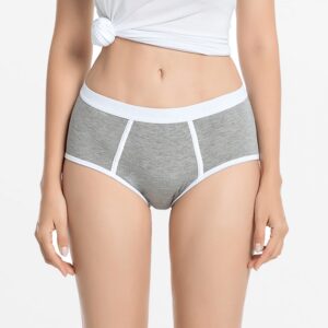 Retro-Damen-Slip in Grau mit weißen Streifen, aus Bamboe Tencel, Ollies Fashion