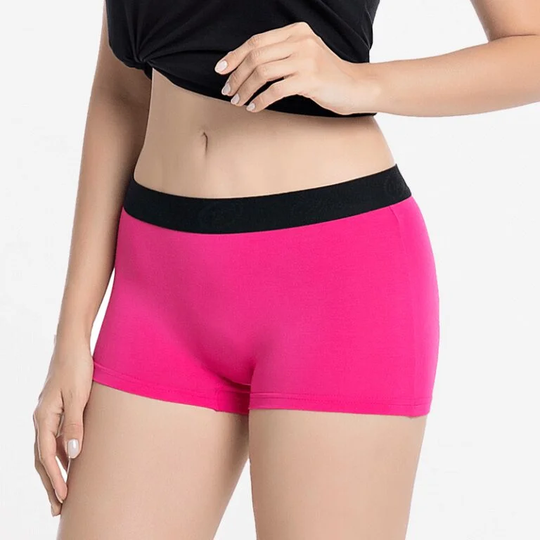 Hipster ladies' bamboo boxer shorts, pink shorty, Ollies Fashion