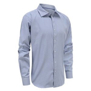 Blaues Taylor Fit Herrenhemd mit Dobby-Quadraten, Ollies Fashion, lange Ärmel