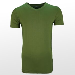 Dunkelgrünes Bambus-T-Shirt für Herren, kurze Ärmel – Ollies Fashion