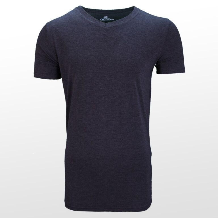 Anthrazit Herren T-Shirt mit schwarzen Ärmel- und Kragenakzenten, Ollies Fashion, Tencel-Bambus.