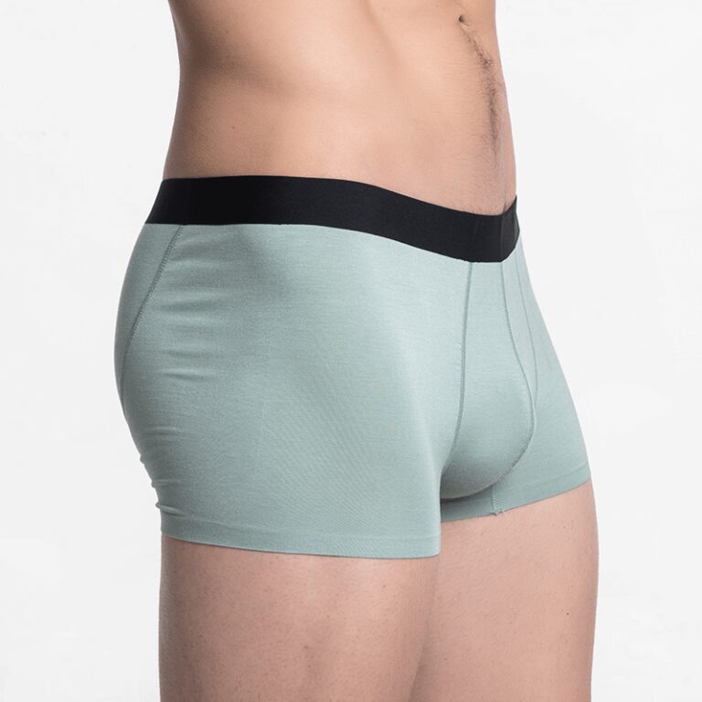 Nahtloser Herren Trunk Boxershort in Eisgrün, kurze Beine aus MicroModal, Ollies Fashion