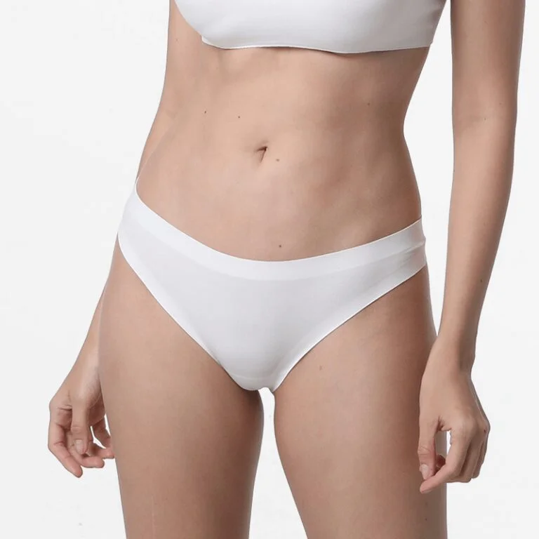 Seamless Brazilian string women's underwear, ivory, Micro Modal eco fabric.