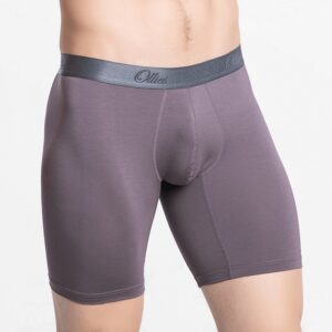 Lange Herrenboxershorts in Grau aus MicroModal, Ollies Fashion