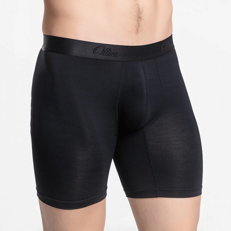 Vanta schwarze lange Herrenboxershorts aus MicroModal von Tencel.