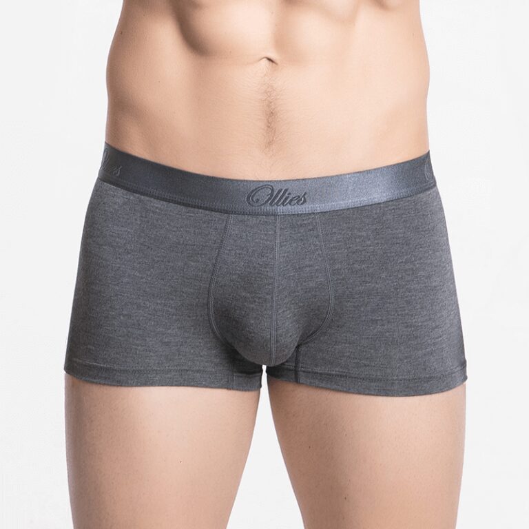 Trunks short leg men boxers in cool gray, made from Micro Modal.