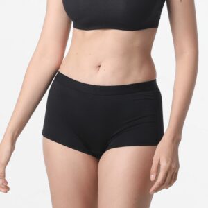 Zwarte boxershorts voor dames van Tencel MicroModal met vlakke naden, Ollies Fashion.