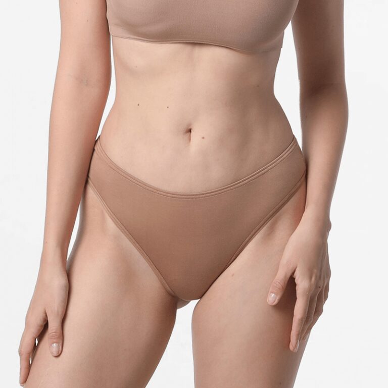 Bronzebrauner Tencel Micro Modal Brazilian String Slip für Damen, Ollies Fashion