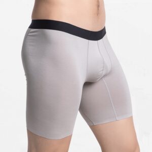 Nahtlose lange Herrenboxershorts aus Tencel MicroModal in Hurricane Grau.