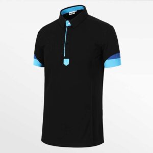 Schwarzes Herren-Polo mit blauen Details, Micromodal, HCTUD